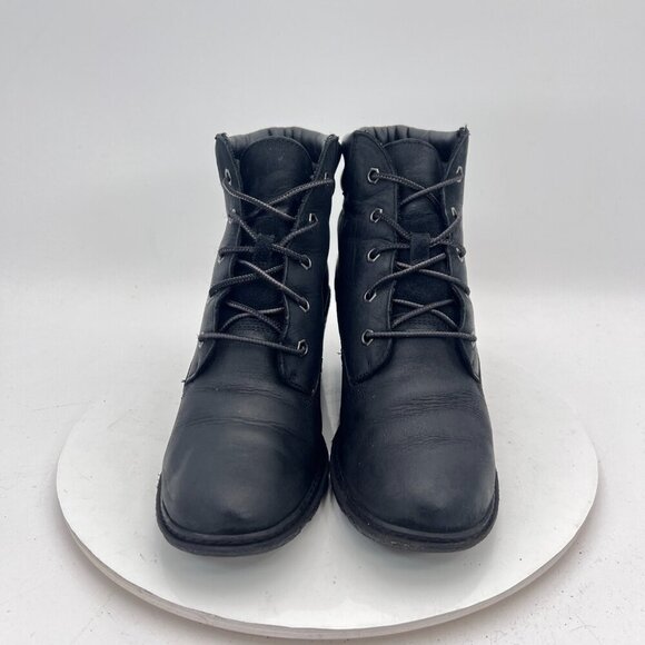 Timberland Amston Womens Size 8.5 8253A Black Leather Lace Up Wedge Ankle Boot - Picture 2 of 14